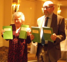 Ann and Clive with the first two Lavengro Press books