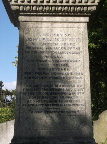 Grave of John Peake Knight in Brompton Cemetery