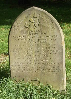 Grave of William and Elizabeth Sarah Gibbins in Brompton
Cemetery